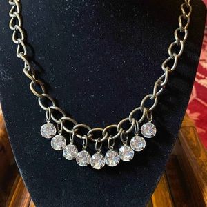 Statement necklace, brass-tone